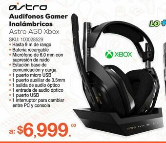 RadioShack Audífonos gamer inalámbricos astro a50 / xbox one / negro con oro oferta