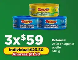 Bodega Aurrerá Dolores atún en agua o aceite oferta