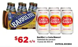 Bodega Aurrerá Barrilito o Carta Blanca cerveza oferta