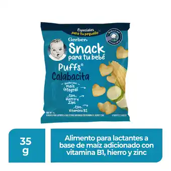 Farmacias YZA Gerber Puffs Sabor Calabacita 35G oferta