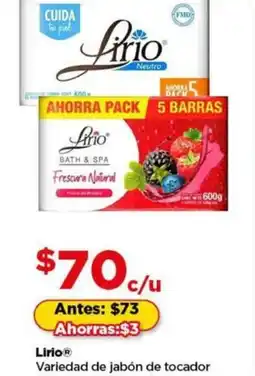 Bodega Aurrerá Lirio jabon de tocador oferta