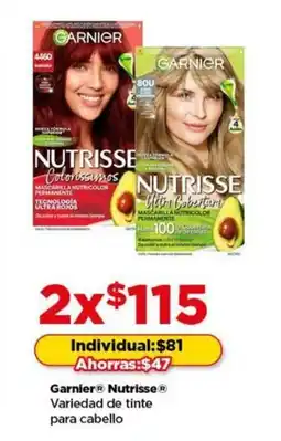 Bodega Aurrerá Garnier o Nutrisse tinte para cabello oferta