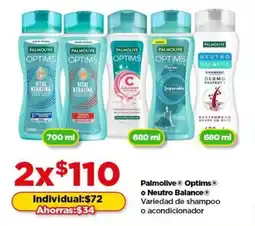 Bodega Aurrerá Palmolive Optims o Neutro Balance shampoo o acondicionador oferta
