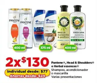 Pantene, head & Shoulders o herbal Essences shampoo, acon, o mascarilla