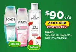 Bodega Aurrerá Pond's variedad de productos para limpieza facial oferta