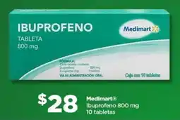Bodega Aurrerá Medimart ibuprofeno 800 mg oferta