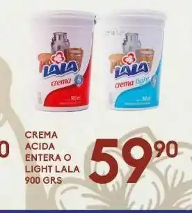 Alsuper Crema acida entera o light lala 900 gr oferta