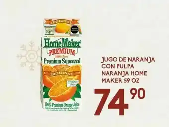 Jugo de naranja con pulpa naranja home maker 59 oz