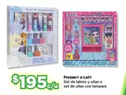 Bodega Aurrerá Frozen o Lol labios y uñas o set de uñas con lampara oferta