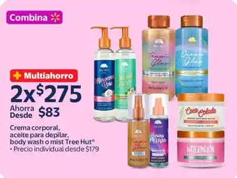 Walmart Tree Hut crema corporal, Aceite para depillar, body wash o mist oferta