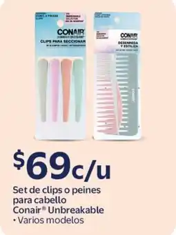 Walmart Unbreakable set de clips o peines para cabello oferta