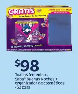 Walmart Saba toallas femeninas buenas noches + organizador de ocsmeticos oferta