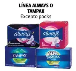 Farmacias Guadalajara Línea always o tampax oferta