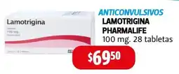 Farmacias Guadalajara Pharmalife Lamotrigina 100 mg oferta