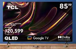 City Club TCL QLED Google TV 85" oferta