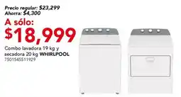 City Club Whirlpool combo lavadora 19 kg y secadora 20 kg oferta