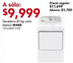 City Club Mabe secadora 20 kg oferta