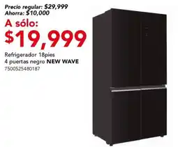 City Club New Wave refrigerador 18 pies 4 puertas negro oferta