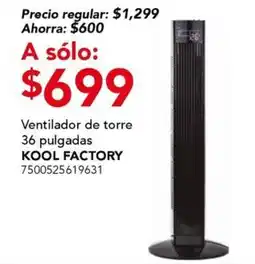 City Club Kool Factory ventilador de torre 36 pulgadas oferta