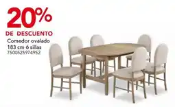 City Club Comedor ovalado 183 cm 6 sillas oferta