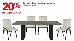 City Club Comedor base metálica 6 personas oferta