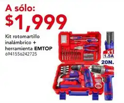 City Club Emtop kit rotomartillo inalámbrico + herramienta oferta