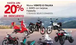 City Club Motos VENTO E ITALIKA + 36MSI con tarjetas Falabella oferta