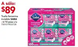 City Club Saba toalla femenina invisible oferta