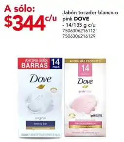 City Club Dove jabón tocador blanco o pink oferta
