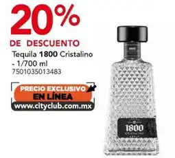 City Club 1800 Cristalino tequila oferta