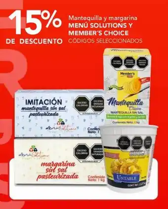 City Club Menú Solutions y Member's Choice mantequilla y margarina oferta