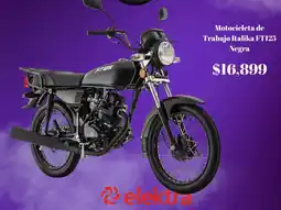 Elektra Motocicleta de trabajo italika ft125 negra oferta