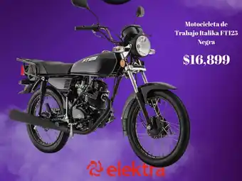 Elektra Motocicleta de trabajo italika ft125 negra oferta