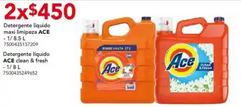 City Club Ace detergente liquido mazxi limpieza + clean & fresh oferta