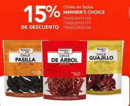 City Club Member's choice chiles en bolsa oferta