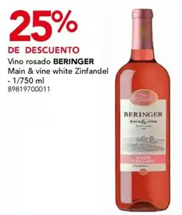 City Club Beringer vino rosado main & vine white zinfandel oferta