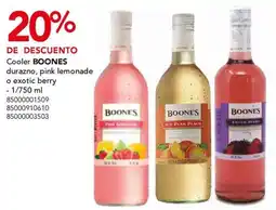 City Club Boones cooler durazno, pink lemonade o exotic berry oferta