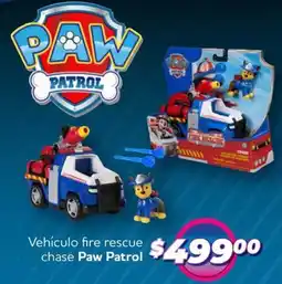 Soriana Híper Paw patrol vehículo fire rescue chase oferta