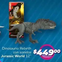 Soriana Híper Jurassic world 12" dinosaurio rebirth con sonidos oferta