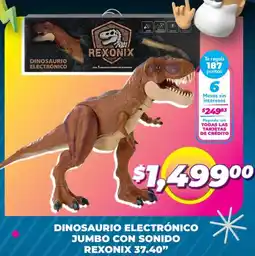 Soriana Híper Dinosaurio electrónico jumbo con sonido rexonix 37.40" oferta