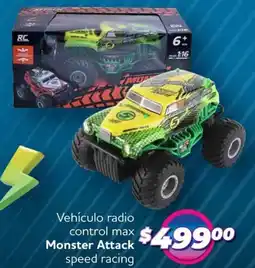 Soriana Híper Monster attack vehículo radio control max speed racing oferta