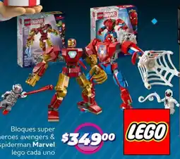 Soriana Híper Marvel bloques super heroes avengers spiderman lego cada uno oferta