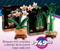 Soriana Híper Bloques mini orquídea o bambú de la suerte lego cada uno oferta