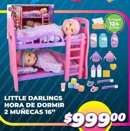 Soriana Híper Little darlings hora de dormir 2 muñecas 16" oferta