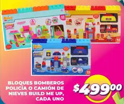 Soriana Híper Build me up bloques bomberos policía o camión de nieves cada uno oferta