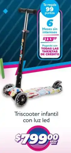Soriana Híper Triscooter infantil con luz led oferta