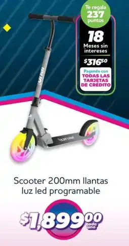Soriana Híper Scooter llantas luz led programable oferta