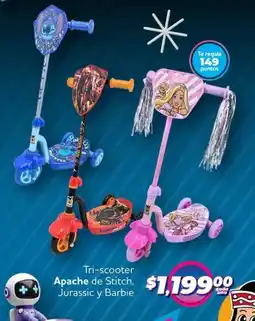 Soriana Híper Apache tri-scooter de stitch jurassic y barbie oferta