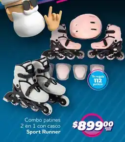 Soriana Híper Sport runner combo patines 2 en 1 con casco $89900 oferta