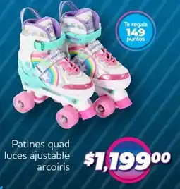Soriana Híper Patines quad luces ajustable arcoiris oferta